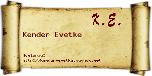 Kender Evetke névjegykártya